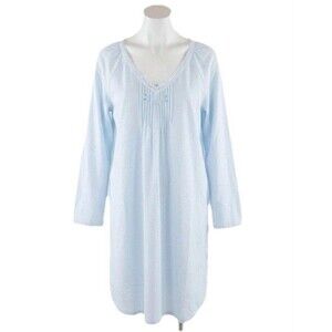 Miss Elaine Nightgown Women’s Large NWT V-Neck Lace Trim Sleepwear Gown Soft